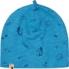 loud + proud Beanie aus Slub Jersey mit Druck Azur Hot