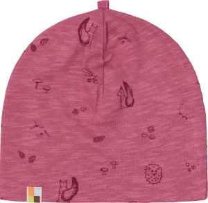 loud + proud Beanie aus Slub Jersey mit Druck Rouge Discount