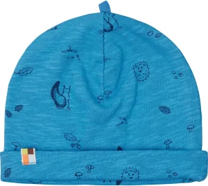 loud + proud Beanie aus Slub Jersey mit Druck Azur Hot