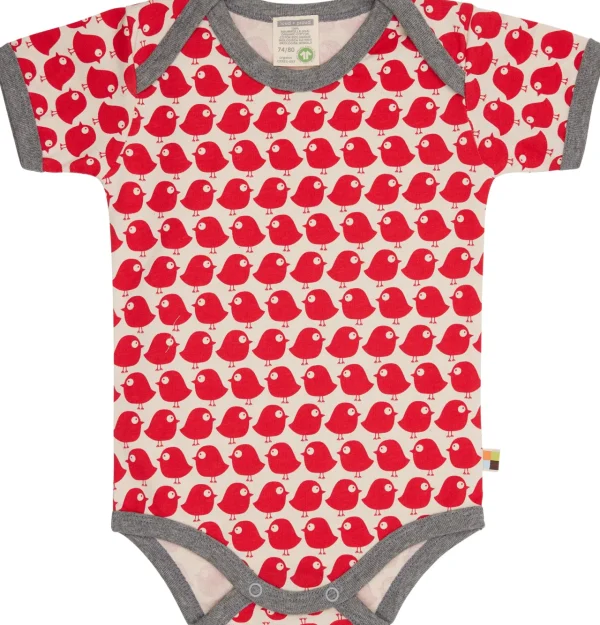 loud + proud Body Kurzarm mit Druck Vögel Tomato Discount
