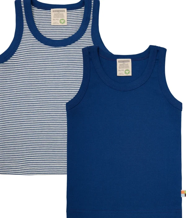loud + proud Doppelpack Unterhemden aus Feinripp Ultramarine Clearance