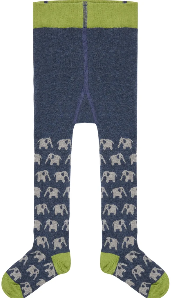 loud + proud Gemusterte Strumpfhose Ultramarine/Elephants Online