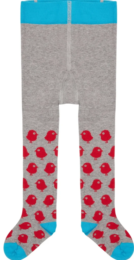 loud + proud Gemusterte Strumpfhose Grey/Birds New