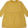 loud + proud Kleid langarm gestreift mit Rippe Curry Hot