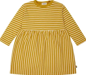 loud + proud Kleid langarm gestreift mit Rippe Curry Hot