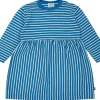 loud + proud Kleid langarm gestreift mit Rippe Azur Clearance