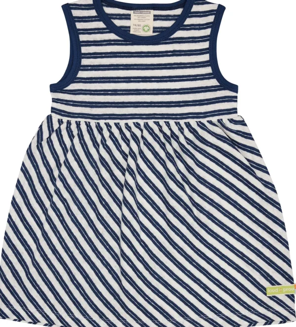 loud + proud Kleid Streifen mit Leinen Ultramarine Discount