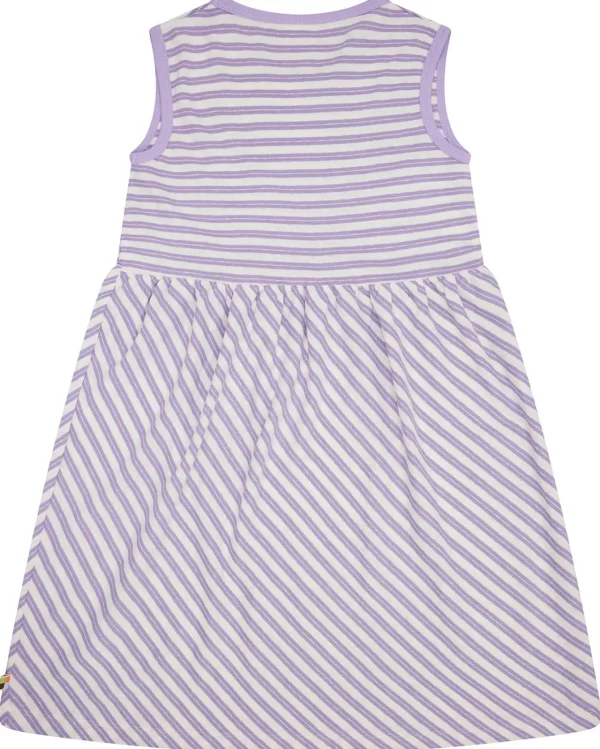 loud + proud Kleid Streifen mit Leinen Lilac Sale