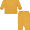 loud + proud Schlafanzug Uni aus Feinripp Curcuma Hot
