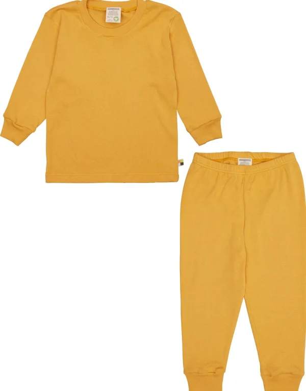 loud + proud Schlafanzug Uni aus Feinripp Curcuma Hot