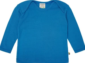 loud + proud Shirt langarm Uni mit Rippe Azur Clearance