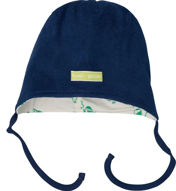 loud + proud Wendemütze aus Baumwoll-Fleece Ultramarine Online