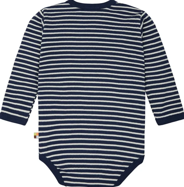 loud + proud Wickelbody langarm gestreift mit Rippe Ultramarine New