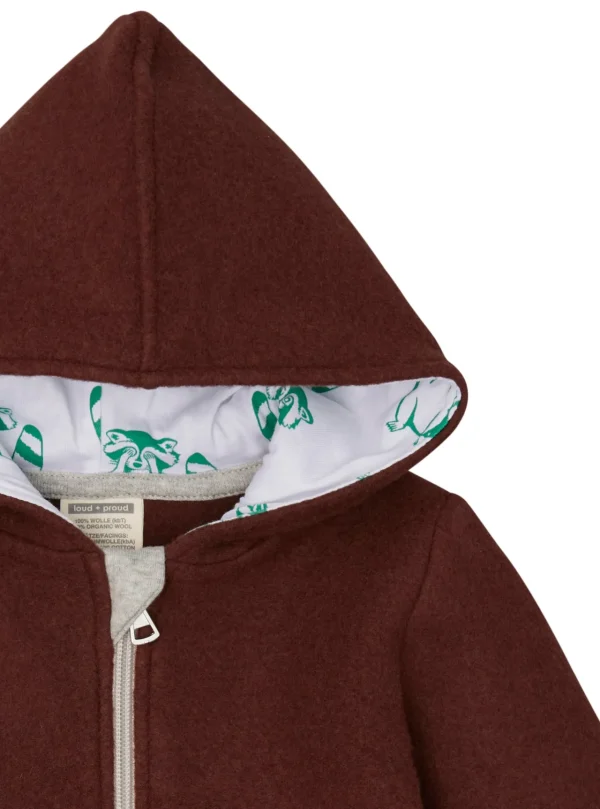 loud + proud Wollfleece-Jacke mit Kapuze Wood Fashion