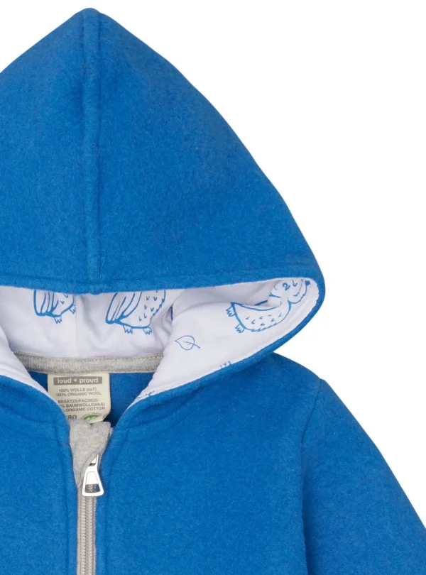 loud + proud Wollfleece-Jacke mit Kapuze Azur Best