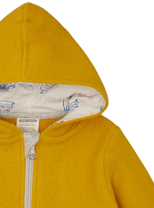 loud + proud Wollfleece-Jacke mit Kapuze Curry Sale